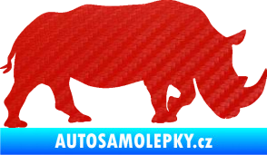 Samolepka Nosorožec 002 pravá 3D karbon červený