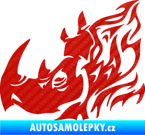 Samolepka Nosorožec 004 levá 3D karbon červený