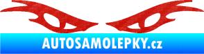 Samolepka Oči 003  3D karbon červený