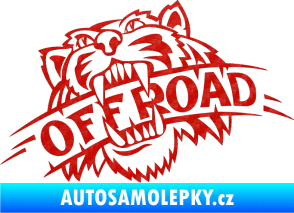 Samolepka Off Road 001  3D karbon červený