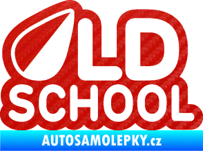 Samolepka Old School 002 3D karbon červený