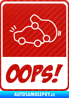Samolepka Oops love cars 001 3D karbon červený