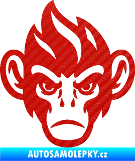 Samolepka Opičák 002 levá 3D karbon červený