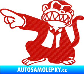 Samolepka Opičák JDM levá 3D karbon červený