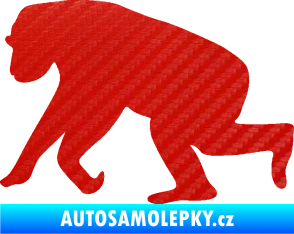Samolepka Opice 001 levá 3D karbon červený