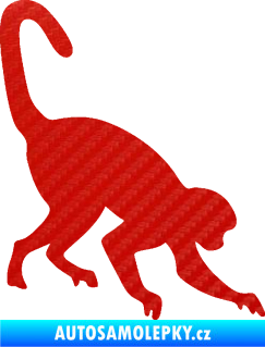 Samolepka Opice 002 pravá 3D karbon červený