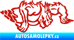 Samolepka Ostnatej pravá 3D karbon červený