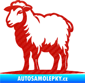 Samolepka Ovce 002 levá 3D karbon červený