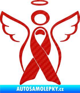 Samolepka Památeční andělíček memory 3D karbon červený