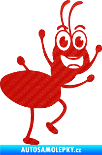 Samolepka Pan mravenec pravá 3D karbon červený