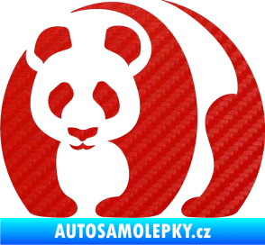 Samolepka Panda 001 levá 3D karbon červený