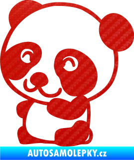 Samolepka Panda 002 levá 3D karbon červený