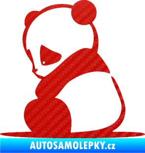Samolepka Panda 005 levá 3D karbon červený