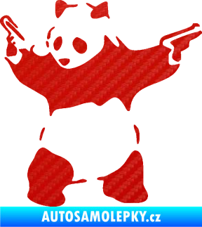 Samolepka Panda 007 levá gangster 3D karbon červený