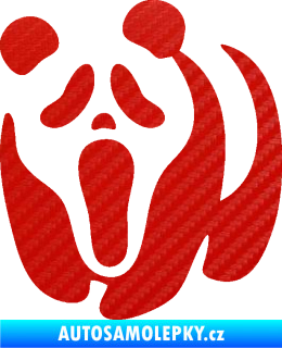 Samolepka Panda 014 levá maska Vřískot 3D karbon červený