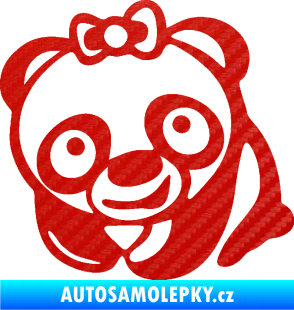 Samolepka Panda baby levá 3D karbon červený