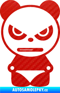 Samolepka Panda boy 3D karbon červený