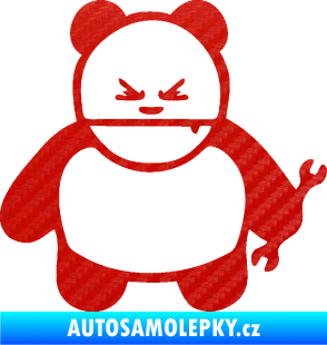 Samolepka Panda opravář JDM pravá 3D karbon červený