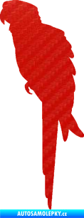 Samolepka Papoušek 001 levá 3D karbon červený