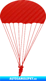 Samolepka Parašutista 002 3D karbon červený