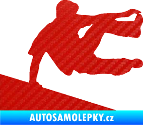 Samolepka Parkour 001 pravá 3D karbon červený