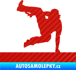 Samolepka Parkour 002 levá 3D karbon červený