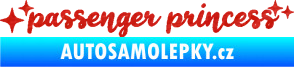 Samolepka Passenger Princess 002 nápis s hvězdičkami 3D karbon červený