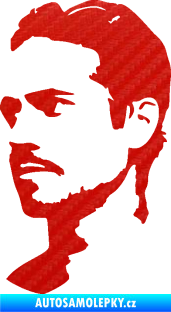 Samolepka Paul Walker 004 levá 3D karbon červený
