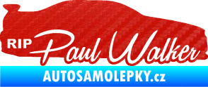 Samolepka Paul Walker 005 RIP 3D karbon červený