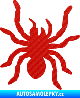 Samolepka Pavouk 014 pravá 3D karbon červený