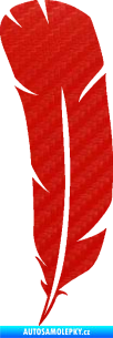 Samolepka Peříčko 002 levá 3D karbon červený