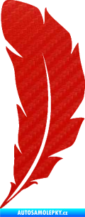 Samolepka Peříčko 003 levá 3D karbon červený