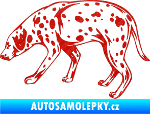 Samolepka Pes 001 levá Dalmatin 3D karbon červený