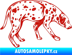 Samolepka Pes 001 pravá Dalmatin 3D karbon červený