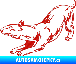 Samolepka Pes 009 levá 3D karbon červený