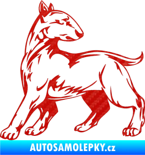 Samolepka Pes 011 levá 3D karbon červený