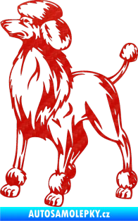 Samolepka Pes 014 levá Pudl 3D karbon červený