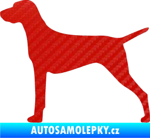 Samolepka Pes 052 levá Ohař 3D karbon červený