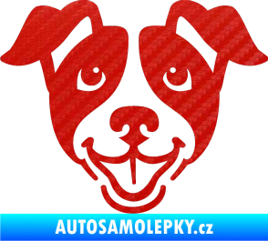 Samolepka Pes 065 3D karbon červený