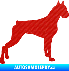 Samolepka Pes 087 pravá Boxer 3D karbon červený