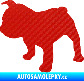 Samolepka Pes 108 levá Francouzský buldoček 3D karbon červený