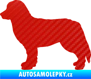 Samolepka Pes 157 levá bernský salašnický 3D karbon červený