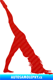 Samolepka Pilates 001 pravá 3D karbon červený