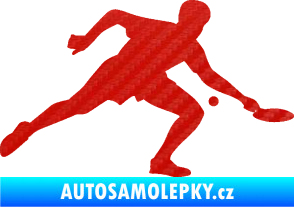 Samolepka Ping pong 001 pravá 3D karbon červený