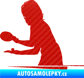 Samolepka Ping pong 005 levá 3D karbon červený
