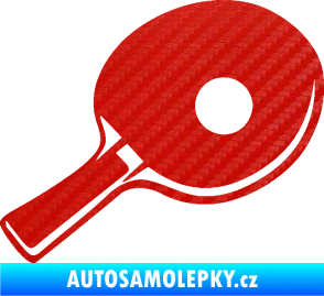 Samolepka Ping pong pálka pravá 3D karbon červený