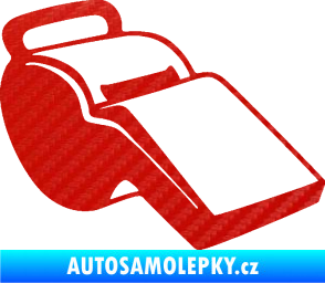 Samolepka Píšťalka 001 pravá 3D karbon červený