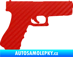 Samolepka Pistole 001 pravá 3D karbon červený