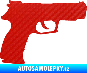 Samolepka Pistole 003 pravá 3D karbon červený