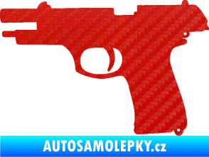Samolepka Pistole 004 levá 3D karbon červený